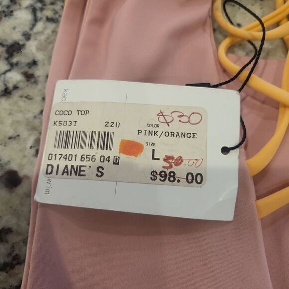 KAOHS strappy bikini top orange and pink Large **READ LISTING** - Picture 9 of 10